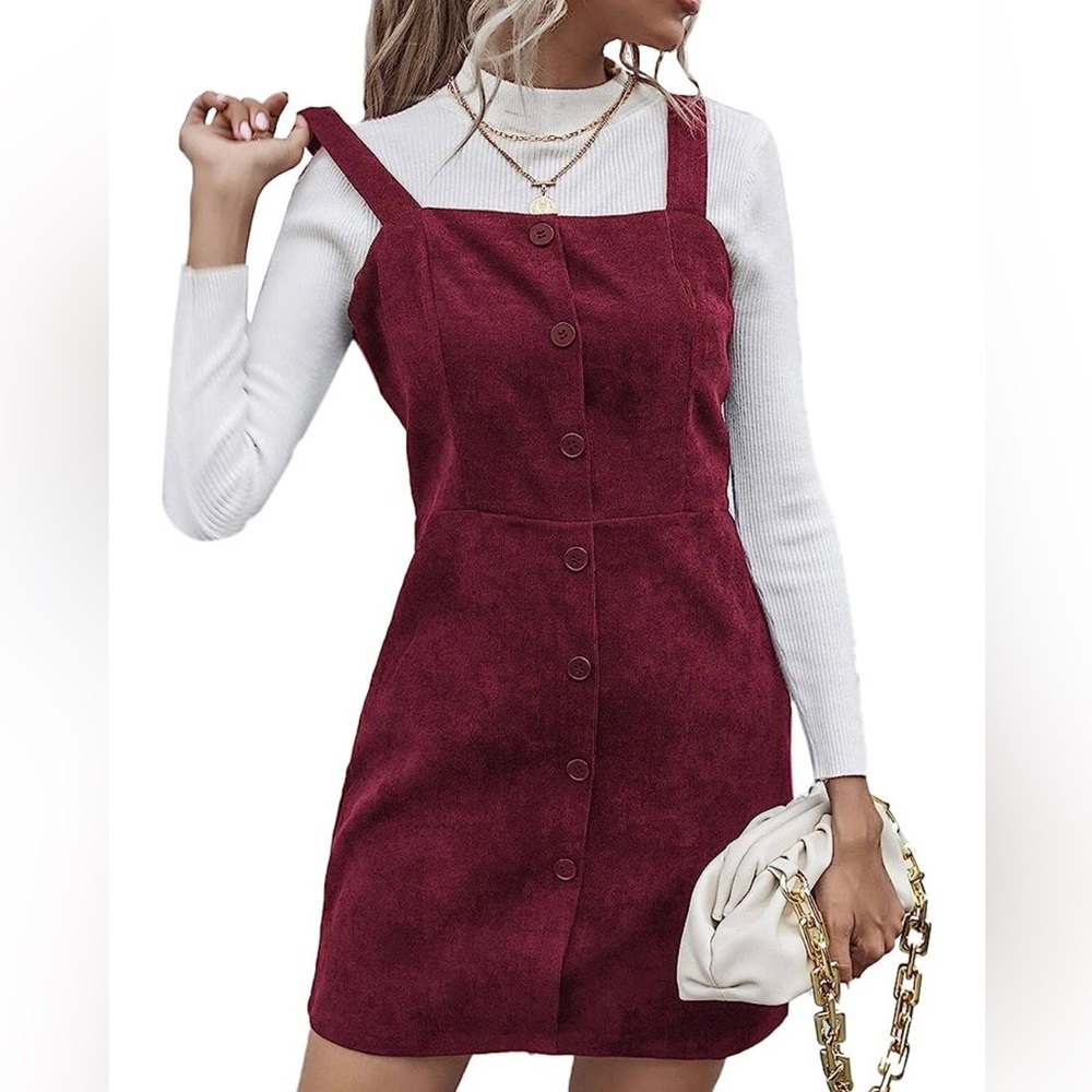 Corduroy Mini Overall Dress